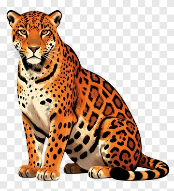 Realistic Leopard Sitting PNG