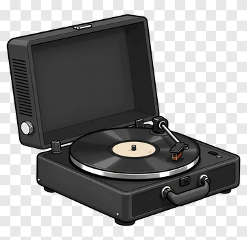 Turntable With Vinyl Record PNG