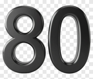 Black Number 80 PNG