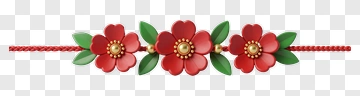 Red Flower Border Decoration PNG