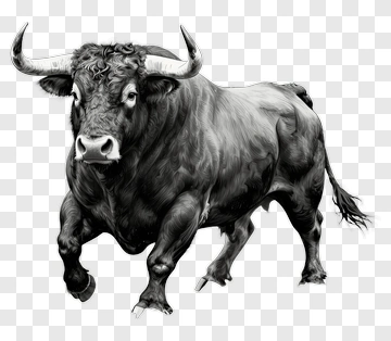 Black Bull Running PNG