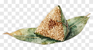 Traditional Zongzi Wrapped In Bamboo Leaves PNG