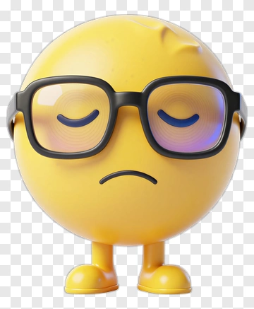 Sad Emoji Wearing Glasses PNG