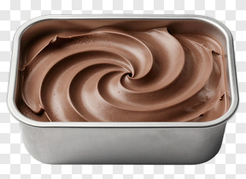 Chocolate Ice Cream In Metal Container PNG