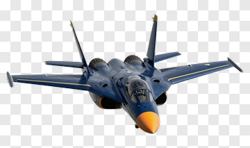 Fighter Jet With Blue And Orange Design PNG