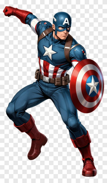 Captain America Holding A Shield PNG
