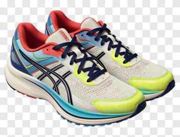 Running Shoes With Colorful Design PNG