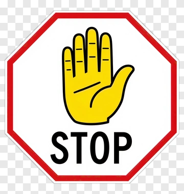 Stop Sign With Hand Symbol PNG