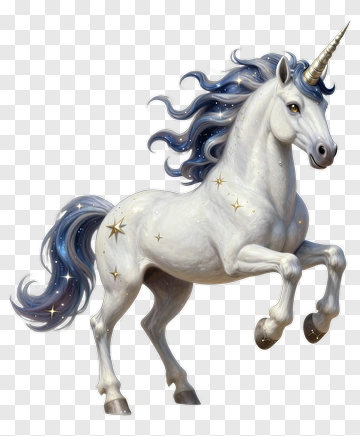3D Unicorn With Sparkling Mane PNG