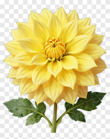 Yellow Flower With Green Leaves PNG