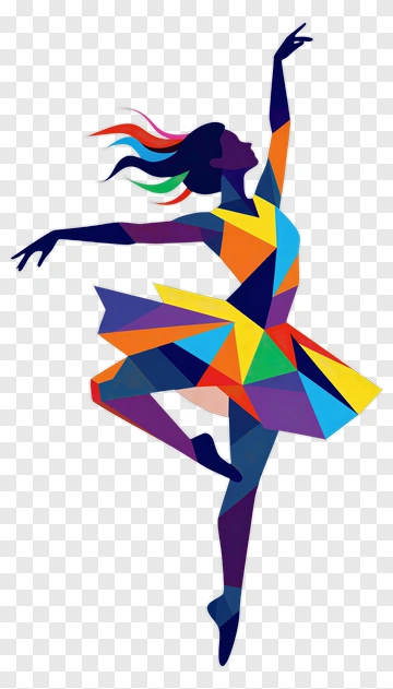Colorful Ballerina Dancing PNG
