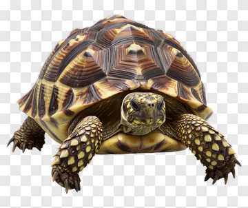 Tortoise With Detailed Shell Pattern PNG