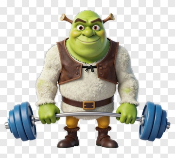 Shrek Holding A Barbell PNG