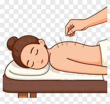 Acupuncture Session With A Woman Relaxing PNG