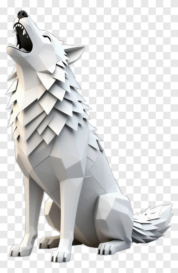 3D Howling Wolf PNG