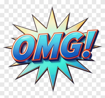 Comic Style Omg Burst PNG