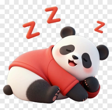 Cartoon Panda Sleeping PNG