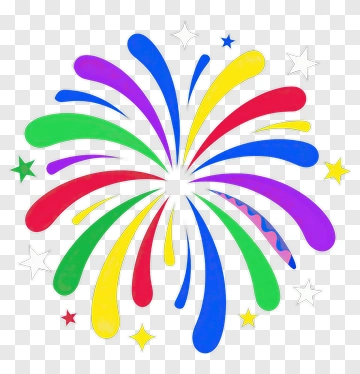 Colorful Fireworks Burst PNG