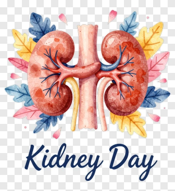 Kidney Day Illustration With Colorful Leaves PNG