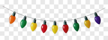 Colorful Christmas String Lights PNG