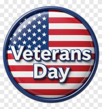 Veterans Day Badge With American Flag PNG