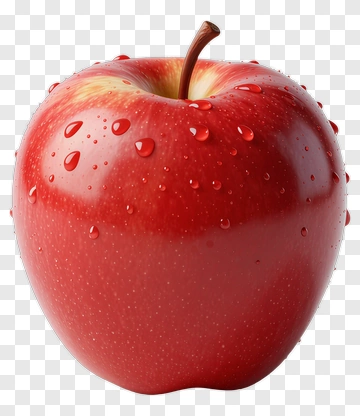 Red Apple With Water Droplets PNG