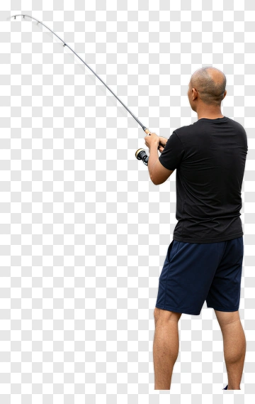 Man Fishing With A Rod PNG