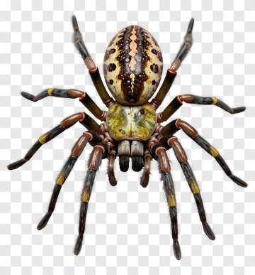 Realistic Spider With Detailed Features PNG
