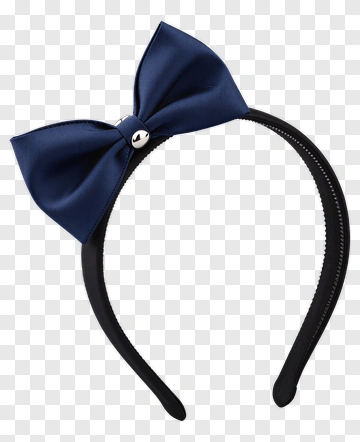 Navy Blue Bow Headband PNG
