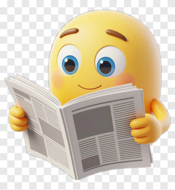 Cartoon Character Reading A Newspaper PNG