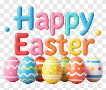 Happy Easter With Colorful Eggs PNG