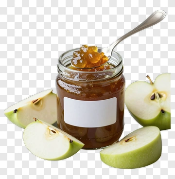 Jar Of Apple Jam With Sliced Green Apples PNG