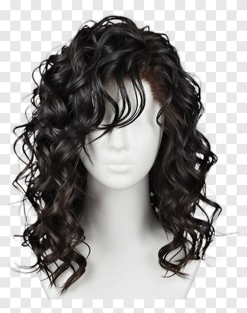 Curly Wig With Dark Hair PNG