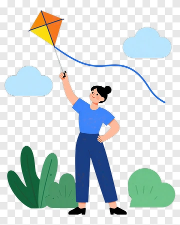 Person Flying A Kite In A Clear Sky PNG