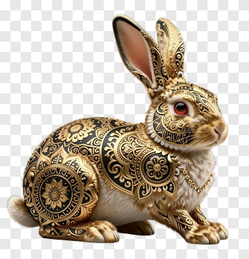 Decorative Rabbit With Intricate Patterns PNG