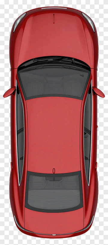 Red Sports Car From Above PNG