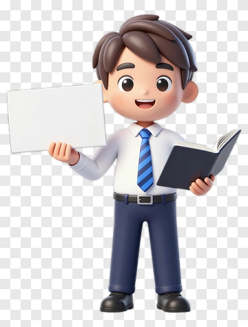 Cartoon Teacher Holding A Book And Blank Sign PNG