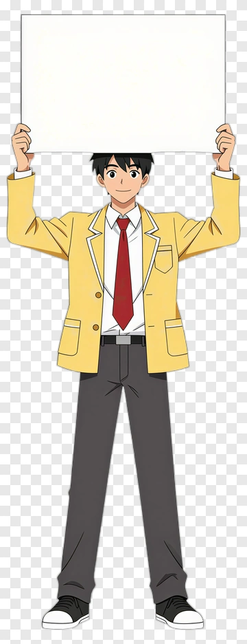 Student Holding A Blank Sign PNG