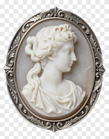 Classical Cameo Portrait Of A Woman PNG