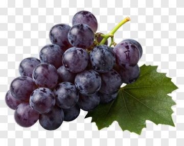 Bunch Of Purple Grapes With Leaf PNG