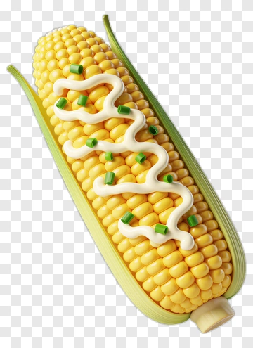 Corn On The Cob With Mayonnaise And Chives PNG