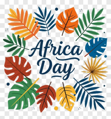 Africa Day Celebration With Colorful Leaves PNG