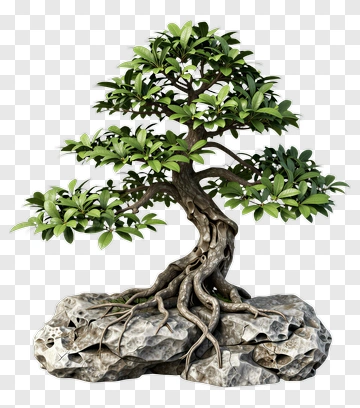 Bonsai Tree On Rock PNG