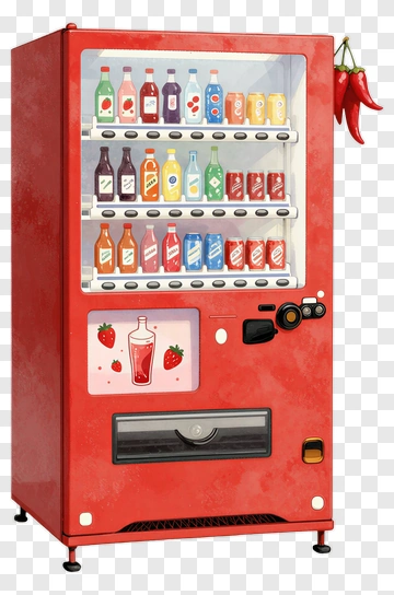 Vending Machine With Drinks And Snacks PNG