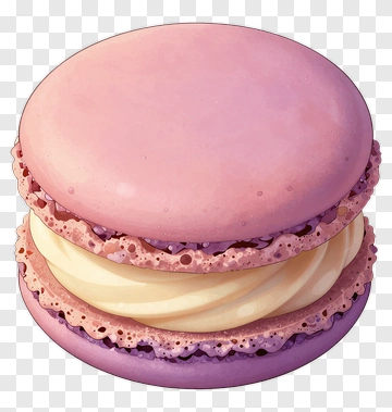 Pink Macaron With Cream Filling PNG