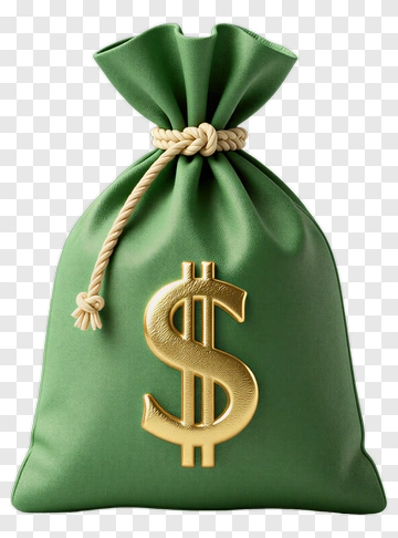 Green Money Bag With Dollar Sign PNG