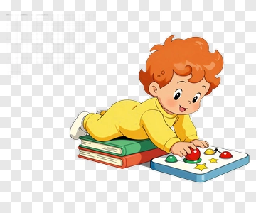 Happy Toddler Playing With A Colorful Toy PNG
