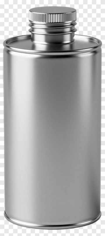 Metallic Container With Screw Cap PNG