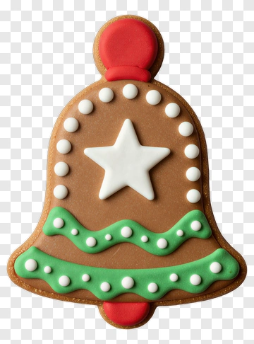 Christmas Gingerbread Bell Cookie PNG