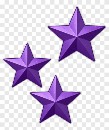 Purple Three-Dimensional Stars PNG
